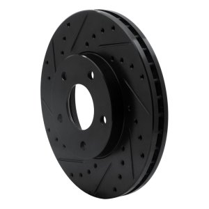 Nissan X-Trail Brake Rotor (1) - Front Left - R1 Concepts - Drilled & Slotted - Black - `02-`07